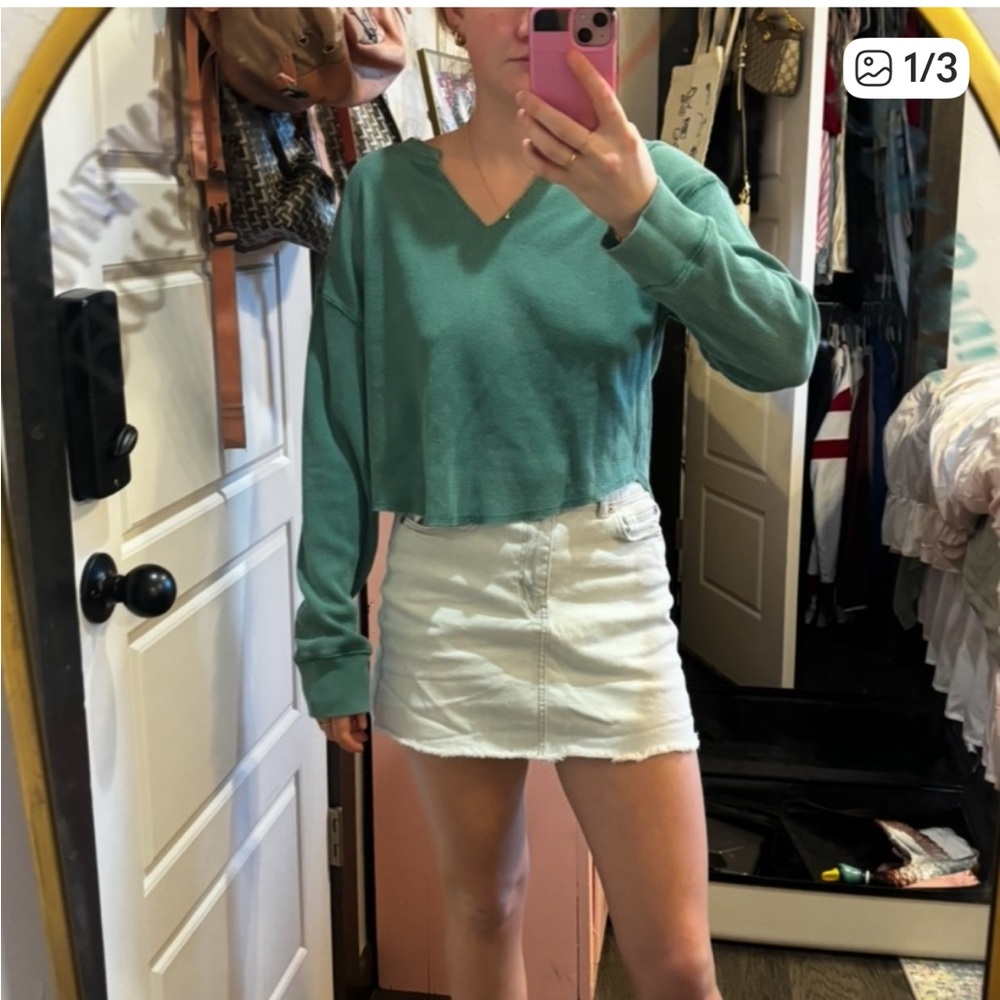 Green V-Neck Sweater